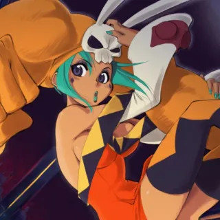 🏆 Ms. Fortune Skullgirls 미스 포츈, 스컬걸즈, 애니메이션 소녀, 비디오 게임, 만화 telegram sticker