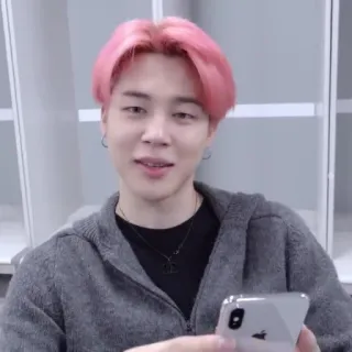 🎭 Jimin kpop, jimin, bts, penyanyi, rambut pink, korea telegram sticker
