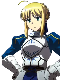 😕 Saber Fate/stay night アニメ, セイバー, Fate Stay Night, キャラクター, 金髪, 真剣, 女性 telegram sticker