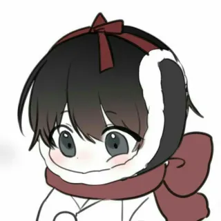 📖 Anime, Manga, Chibi, Lindo, Bufanda, Invierno whatsapp sticker