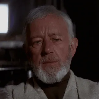 💫 Obi-Wan Kenobi Star Wars Obi-Wan Kenobi, Star Wars, Jedi, Alec Guinness, science fiction, movie character, space opera telegram sticker