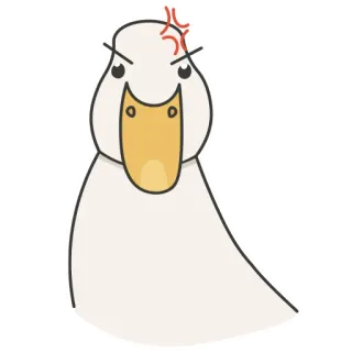 😠 pato, enojado, dibujos animados, animal, pájaro, lindo whatsapp sticker