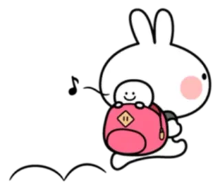 🏃 Hase, Rucksack, süß, Tier, Cartoon whatsapp sticker