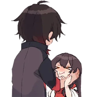 ❤️ Anime, Casal, Amor, Romance, Desenho animado whatsapp sticker