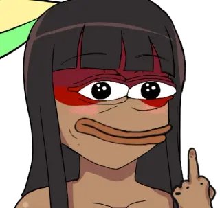 🖕 페페, 가운데 손가락, 불쾌한, 밈 telegram sticker