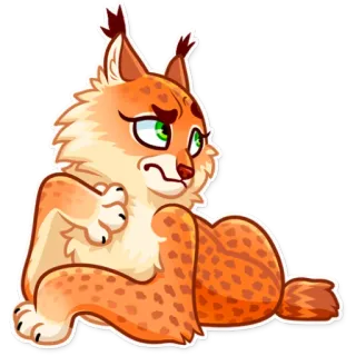 🤨 lynx, cat, animal, sticker, cute, feline whatsapp sticker