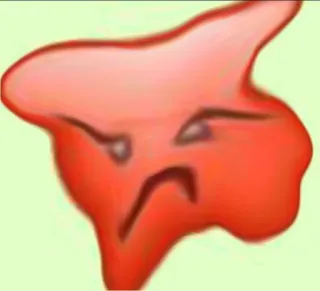 😡 Emoji, Arrabbiato, Rosso, Cartone animato, Espressione, Divertente, Blob telegram sticker