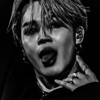 💔 Jimin Jimin, BTS, Kpop, Singer, Black and White telegram sticker