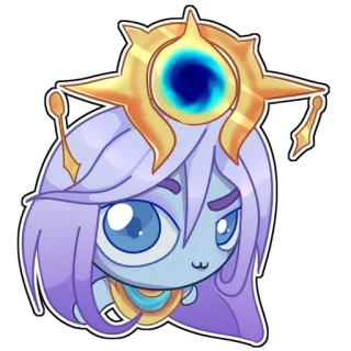 😳 sticker, cartone animato, carino, personaggio, stella, corona, blu telegram sticker