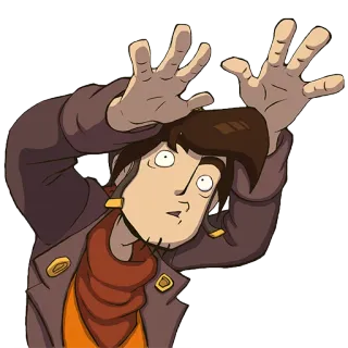 😧 cartoon, character, expression, hands, surprised, man telegram sticker