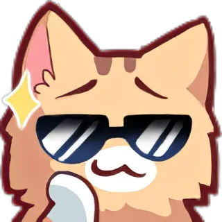 👍 gato, gafas de sol, cool, emoji, sticker whatsapp sticker
