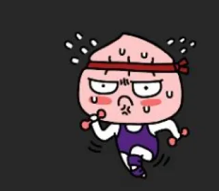 😮‍💨 Dessin animé, Course, Transpiration, Exercice, Fitness, Entraînement whatsapp sticker
