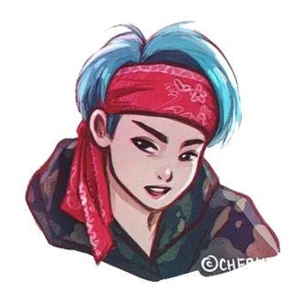 😠 kpop, illustration, cartoon, idol, fanart telegram sticker
