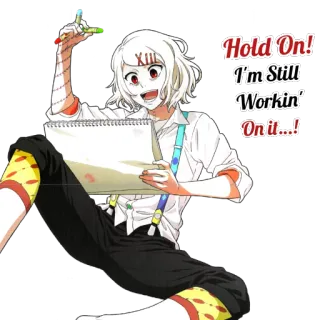 🎨 Juuzou Suzuya Tokyo Ghoul Hold On!
I'm Still
Workin'
On it...! Аниме, Манга, Джузо Сузуя, Токийский гуль, Рисунок, Скетчбук telegram sticker