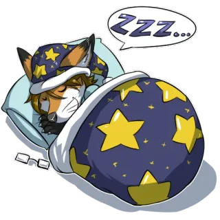 😴 ZZZ... сон, спящий, zzz, мультфильм, ночь, отдых, пушистый, животное telegram sticker