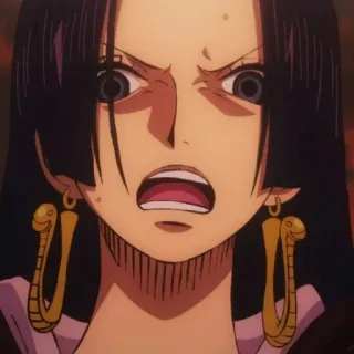 😡 Boa Hancock One Piece Anime, Personnage, Boa Hancock, One Piece, En colère, Boucles d'oreilles serpent whatsapp sticker
