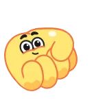 😏 Cartoon, Vuist, Hand, Emoji, Gebaar, Leuk whatsapp sticker