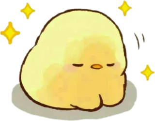 🤩 chick, cute, kawaii, sleepy, bird, yellow telegram sticker