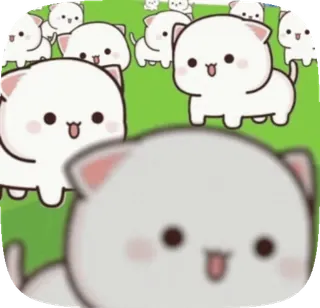 🤩 gatto, carino, adesivo, animale, cartone animato telegram sticker
