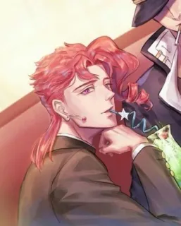 🌟 Kakyoin Noriaki JoJo's Bizarre Adventure Anime, JoJo's Bizarre Adventure, Kakyoin, Personnage, Fanart telegram sticker