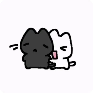 😌 cat, kitten, cute, sad, hugging, cartoon telegram sticker