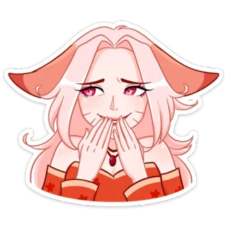 😅 anime, manga, cartoon, character, pink hair, blush whatsapp sticker