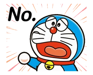 ๐ Doraemon NO. doraemon, no, anime, cat, robot, cartoon whatsapp sticker