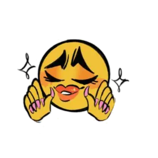 💋 Emoji, Espressione, Divertente, Cartoni animati, Faccia, Illustrazione telegram sticker