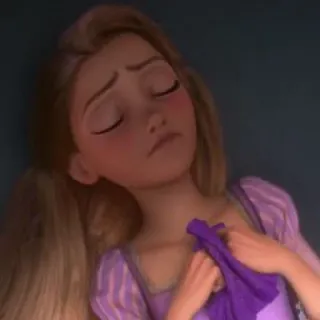 🌻 Rapunzel Tangled sedih, gadis, Disney, kartun, menangis telegram sticker