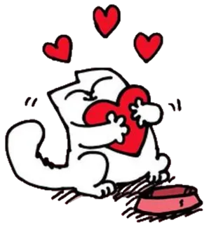 😍 cat, love, hearts, pet, animal whatsapp sticker