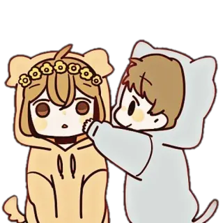 🥡 süß, Anime, Cartoon, kawaii, Charakter, Hund, Katze, Illustration telegram sticker