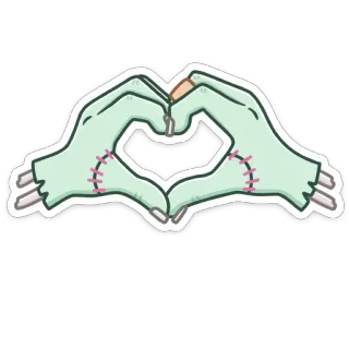 ❤️ zombi, manos, corazón, halloween, monstruo, pegatina telegram sticker