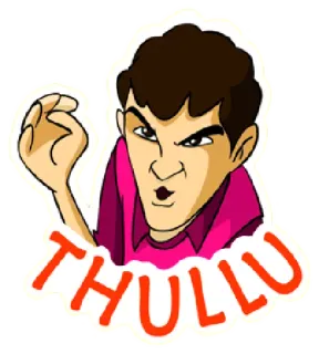 😆 THULLU Cartone animato, Persona, Offensivo, Gesto whatsapp sticker