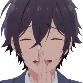 ❤ Anime, Charakter, lächelnd, fröhlich, Junge telegram sticker