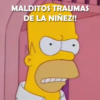 😪 Homer Simpson The Simpsons MALDITOS TRAUMAS DE LA NIÑEZ!! 호머 심슨, 어린 시절 트라우마, 만화, 화난, 밈 telegram sticker