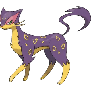 🐉 Liepard Pokémon Liepard, Pokemon, cat, purple, yellow, animal telegram sticker