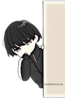 😯 anime, boy, shy, cute, peek telegram sticker