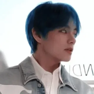 ✨ V kpop, chanteur, v, bts, cheveux bleus, célébrité, idole telegram sticker