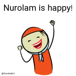 😄 Nurolam is happy! feliz, desenho animado, celebração, alegria, alegre whatsapp sticker