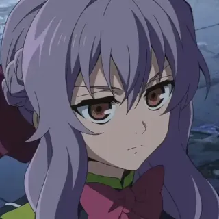 😡 Shinoa Hiragi Seraph of the End anime, shinoa hiragi, seraph of the end, manga, purple hair telegram sticker