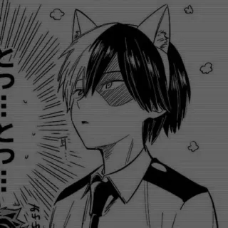 🖤 Shoto Todoroki My Hero Academia とっ…とっ… Anime, Manga, Kocie uszy, Shoto Todoroki, My Hero Academia, Fanart telegram sticker