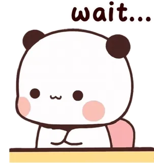 🙂 wait... Panda, Fofo, Esperando, Animal, Urso whatsapp sticker