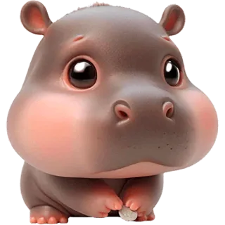 🥺 ippopotamo, carino, animale, cartone animato, adorabile, giocattolo telegram sticker