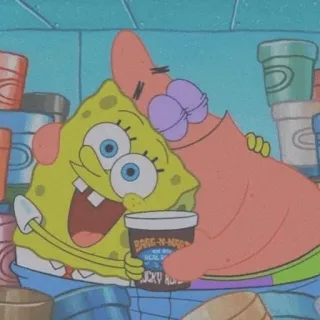 💎 Spongebob Squarepants spongebob, patrick star, amicizia, cartoni animati, nickelodeon, gelato, abbraccio, carino telegram sticker