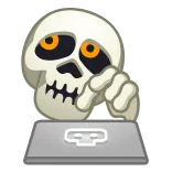💻 teschio, laptop, computer, morte, tastiera telegram sticker