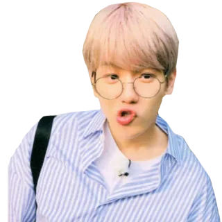 😙 personne, lunettes, portrait, expression, kpop telegram sticker