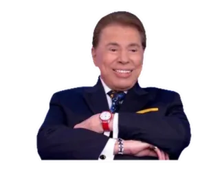 😎 Silvio Santos persona, celebridad, presentador tv, brasileño, sonriendo, retrato whatsapp sticker