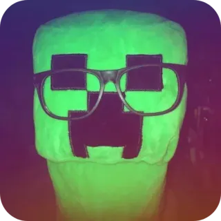 👓 Creeper Minecraft Creeper, Minecraft, Trò chơi điện tử, Kính, Quái vật, Khối vuông, Xanh lá telegram sticker