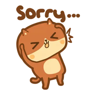 😫 Sorry maaf, permintaan maaf, kartun, binatang, kucing, imut telegram sticker
