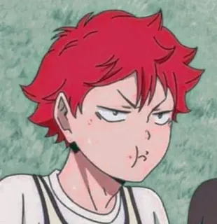 🍊 Anime, Chłopak, Rude włosy, Kreskówka, Postać, Wyraz twarzy telegram sticker